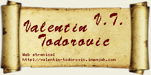 Valentin Todorović vizit kartica